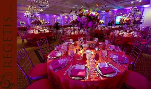  orange and hot pink Hindu Indian Wedding Reception Fairmont Hotel 